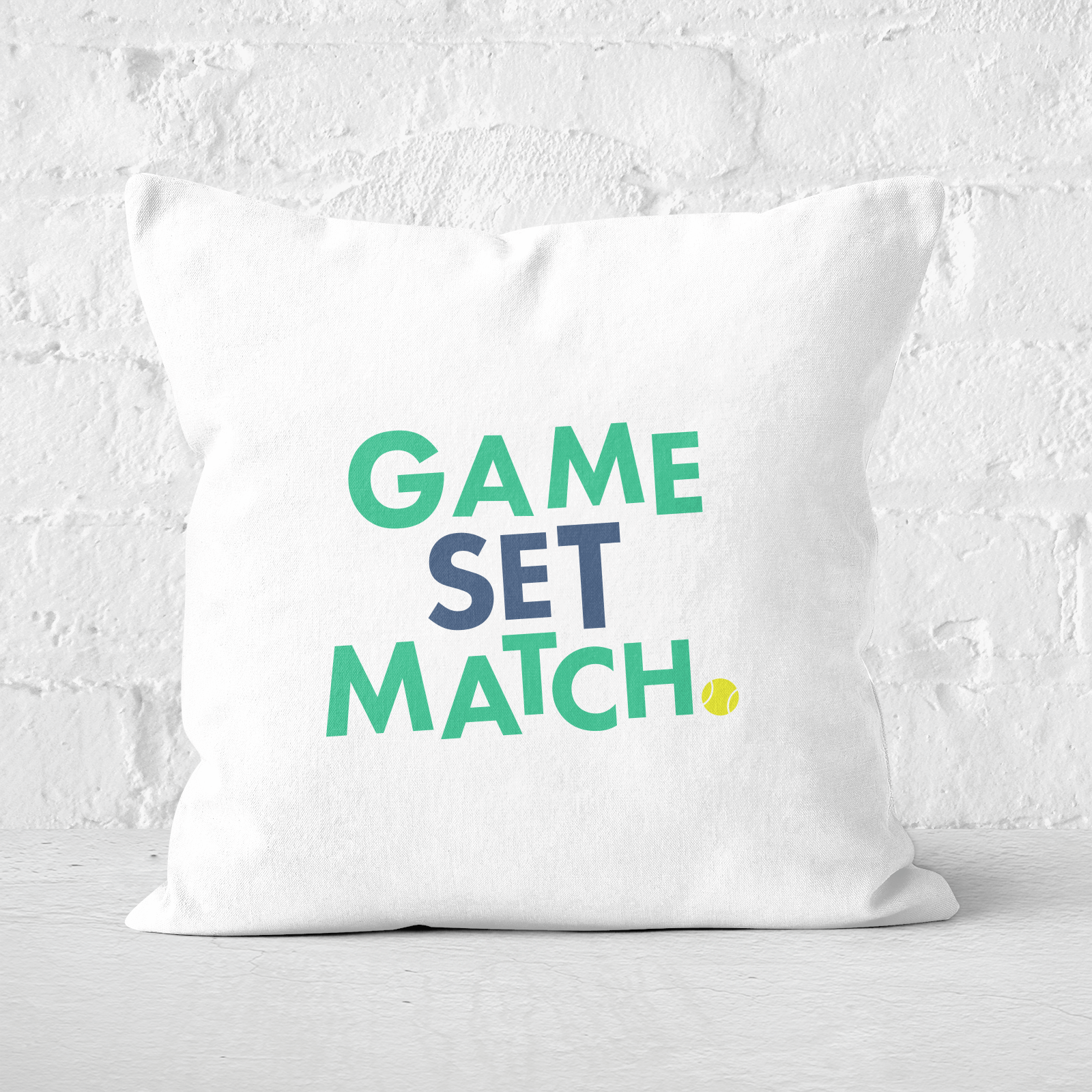 Game Set Match Square Cushion   50x50cm   Soft Touch
