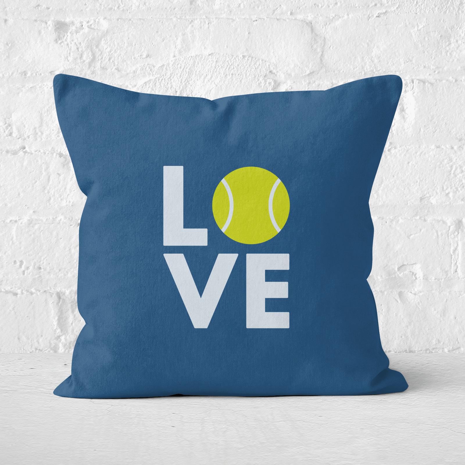 Love Tennis Square Cushion - 60x60cm - Soft Touch