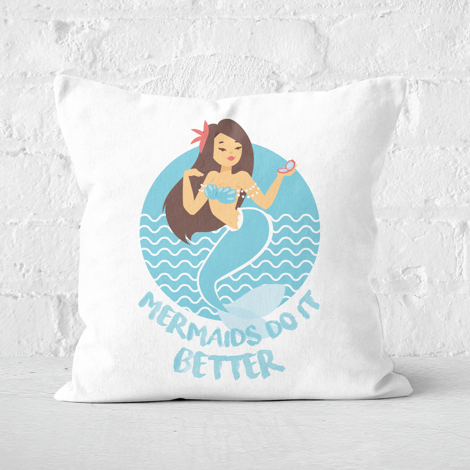 Mermaids Do It Better Square Cushion - 60x60cm - Soft Touch