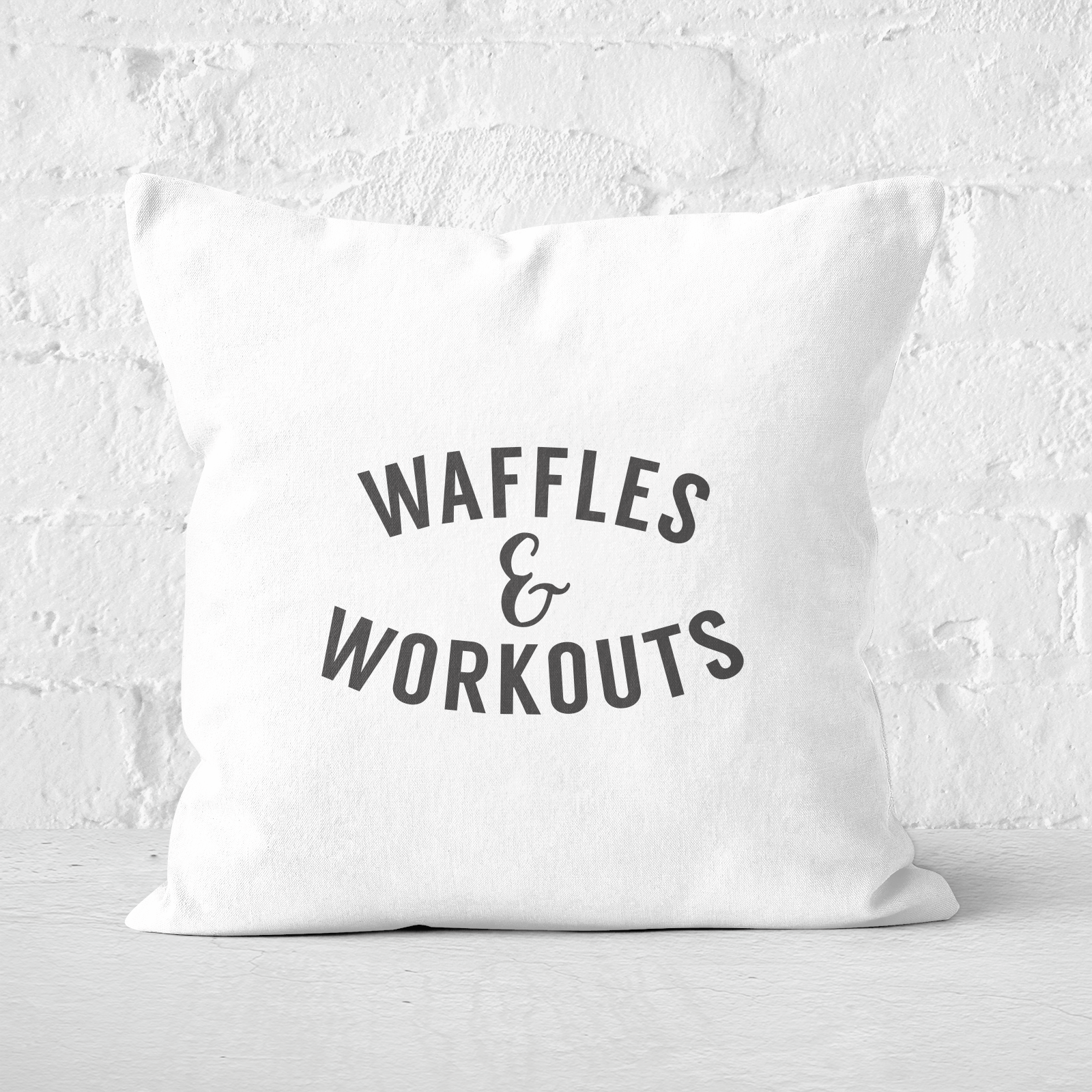 Waffles And Workouts Square Cushion - 60x60cm - Soft Touch