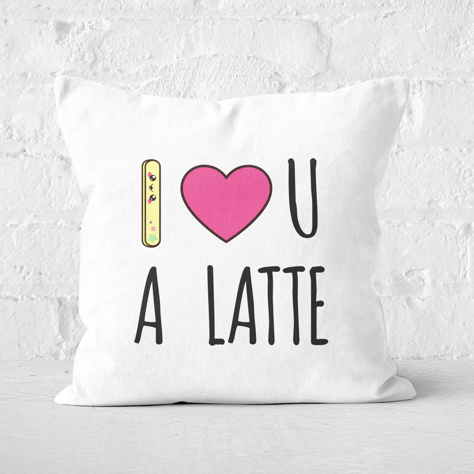 I Love U A Latte Square Cushion - 40x40cm - Soft Touch