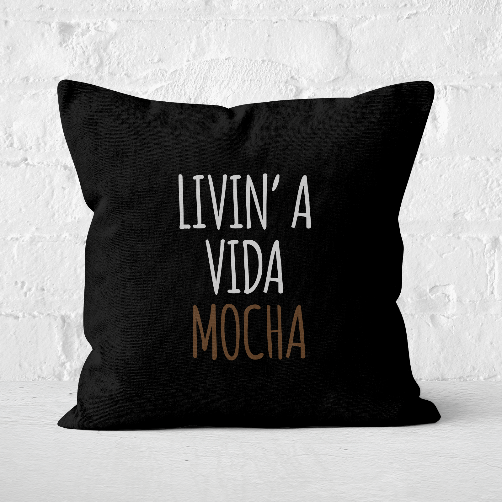 Livin' A Vida Mocha Square Cushion - 60x60cm - Soft Touch