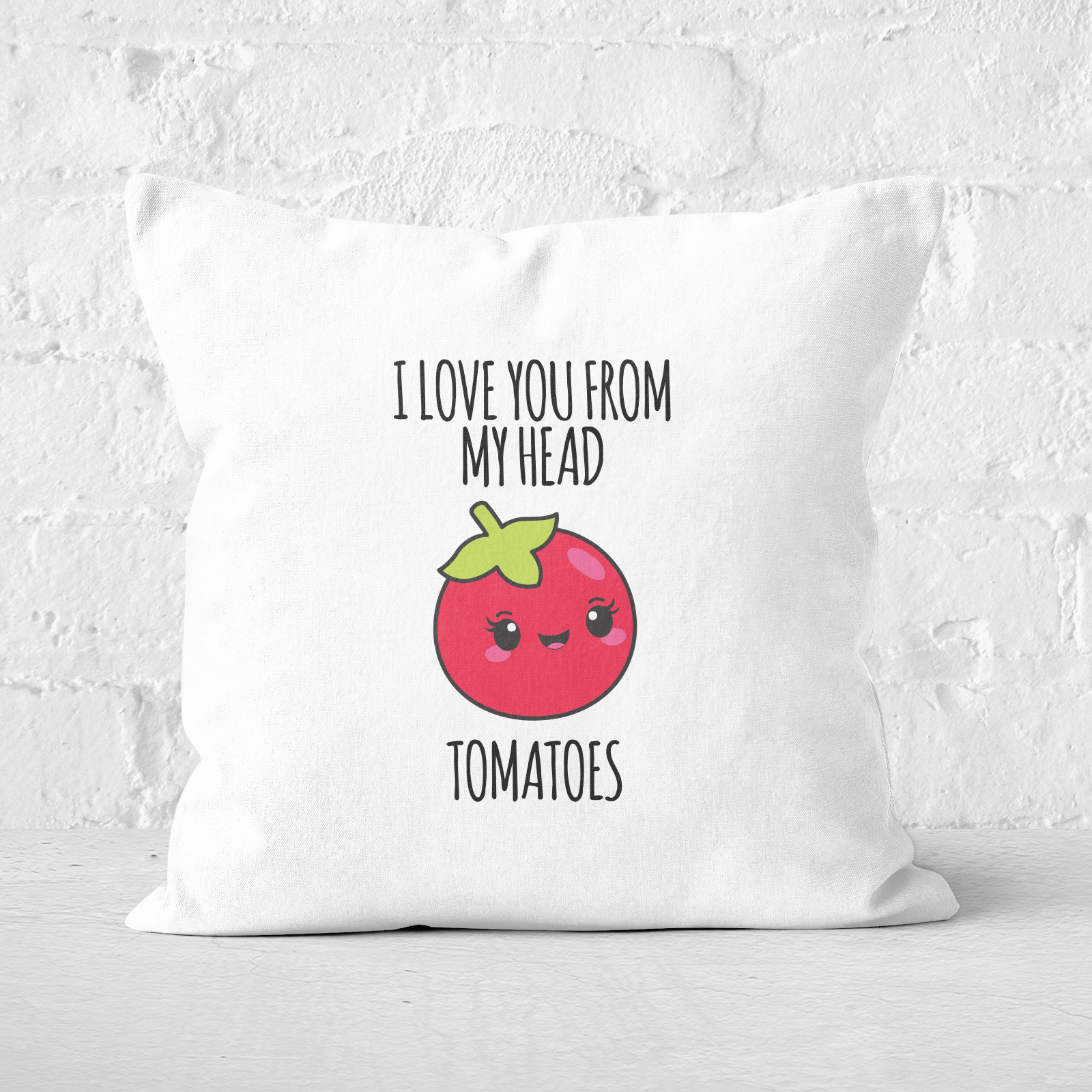 I Love You From My Head Tomatoes Square Cushion - 60x60cm - Soft Touch