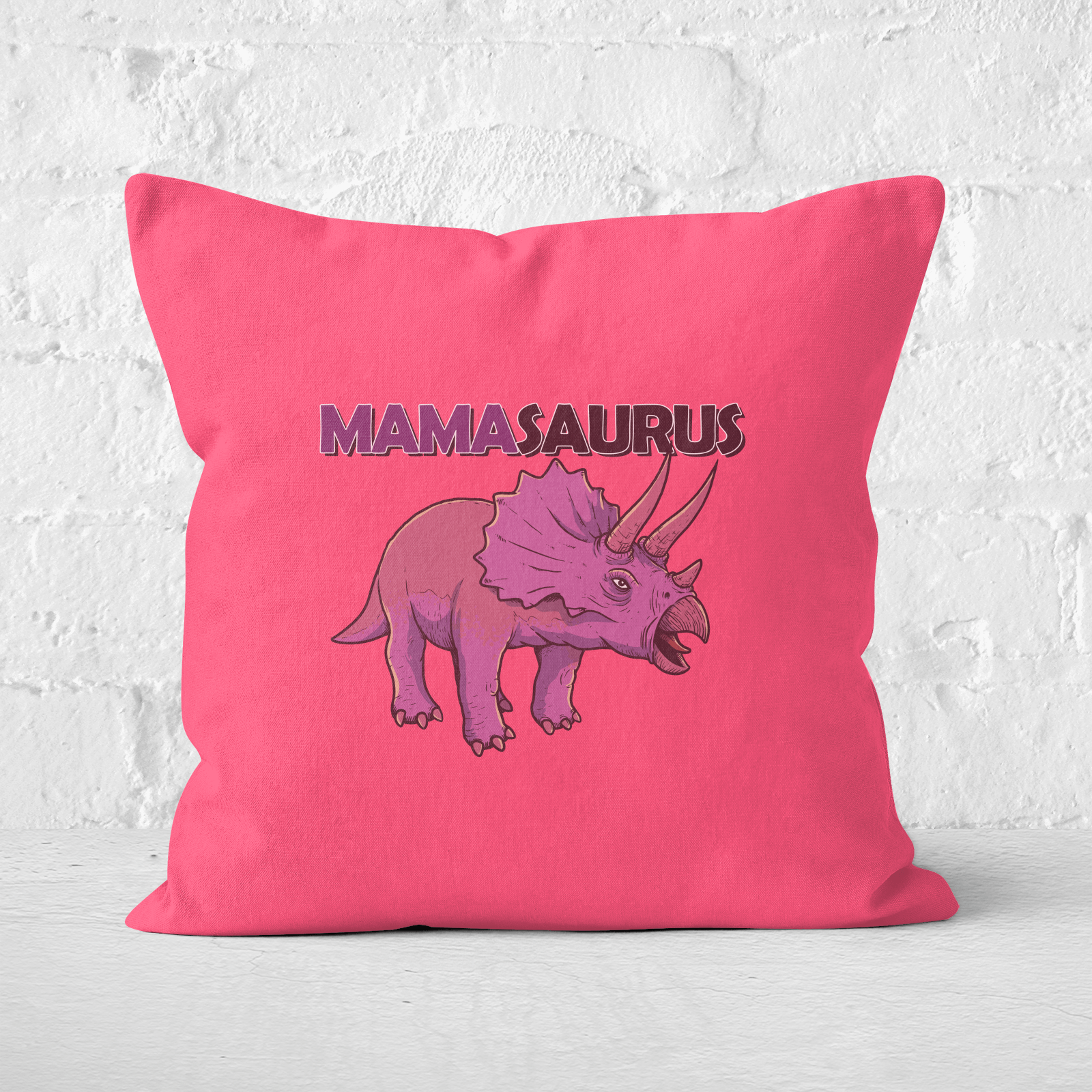 Mama Saurus Square Cushion - 40x40cm - Soft Touch