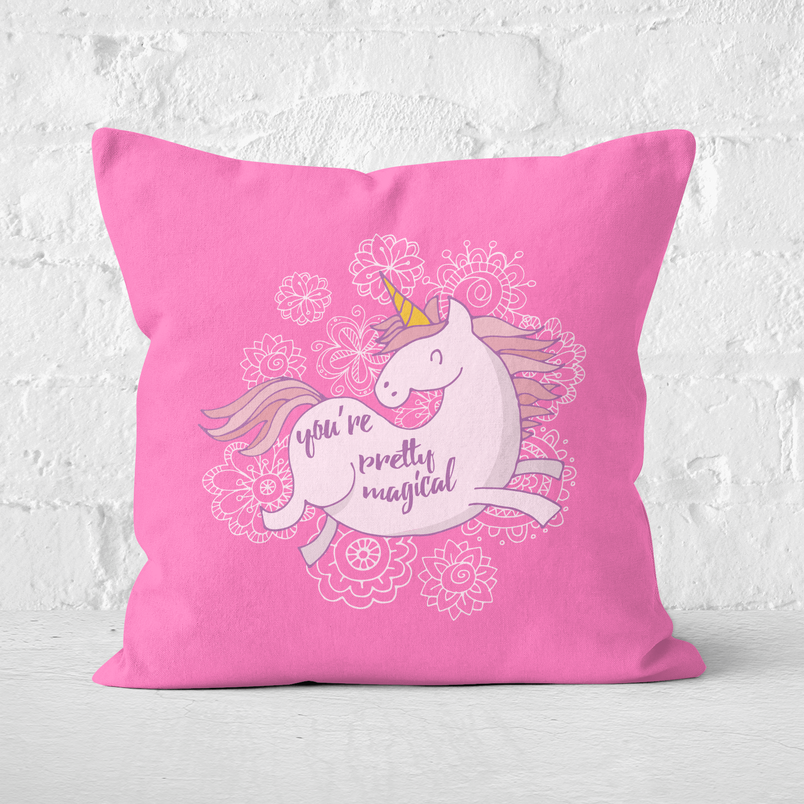You Are Pretty Magical Unicorn Square Cushion - 60x60cm - Soft Touch