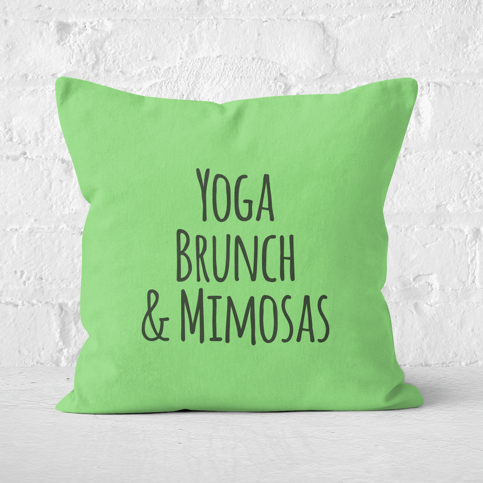 Yoga Brunch And Mimosas Square Cushion - 60x60cm - Soft Touch