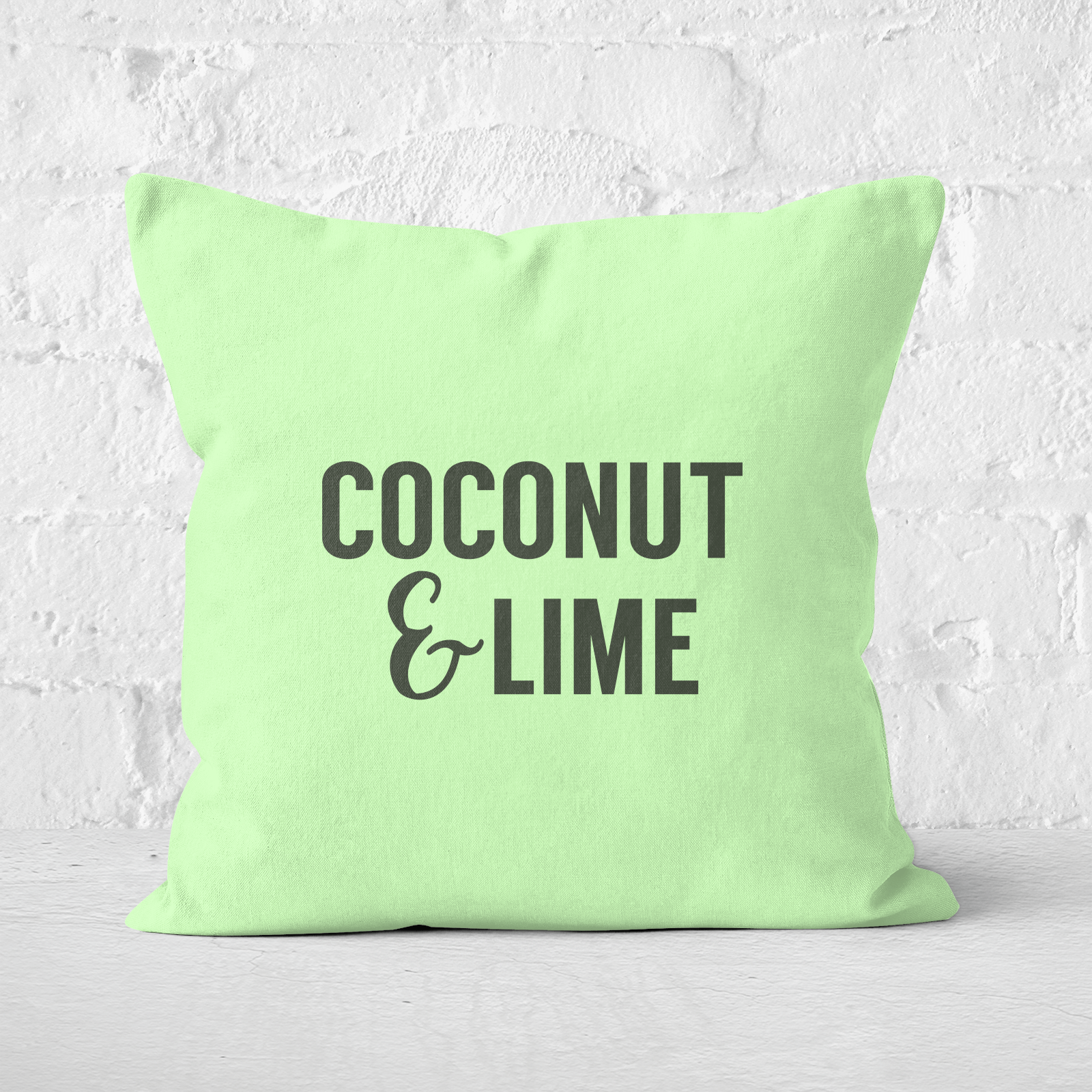 Coconut And Lime Square Cushion - 60x60cm - Soft Touch