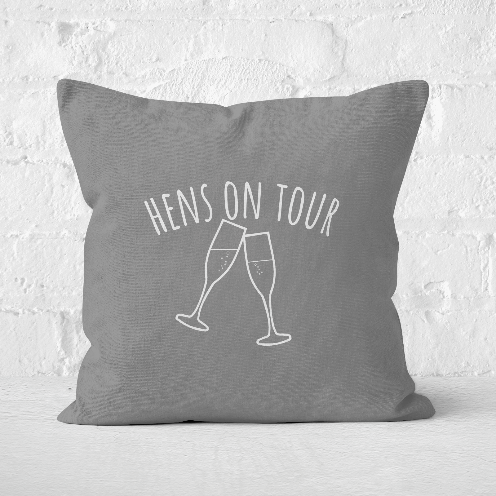 Hen's On Tour Square Cushion - 40x40cm - Soft Touch