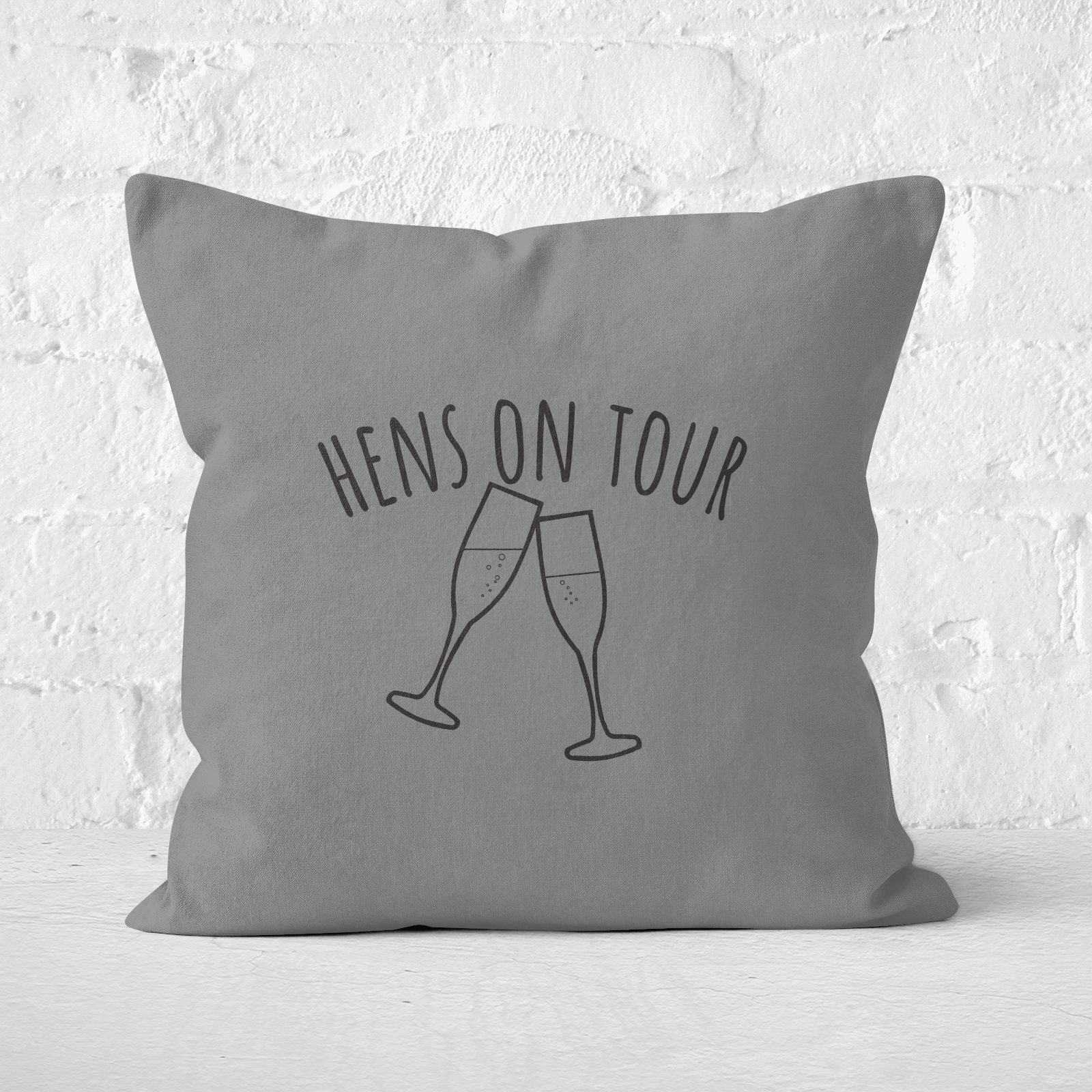 Hen's On Tour Square Cushion - 40x40cm - Soft Touch