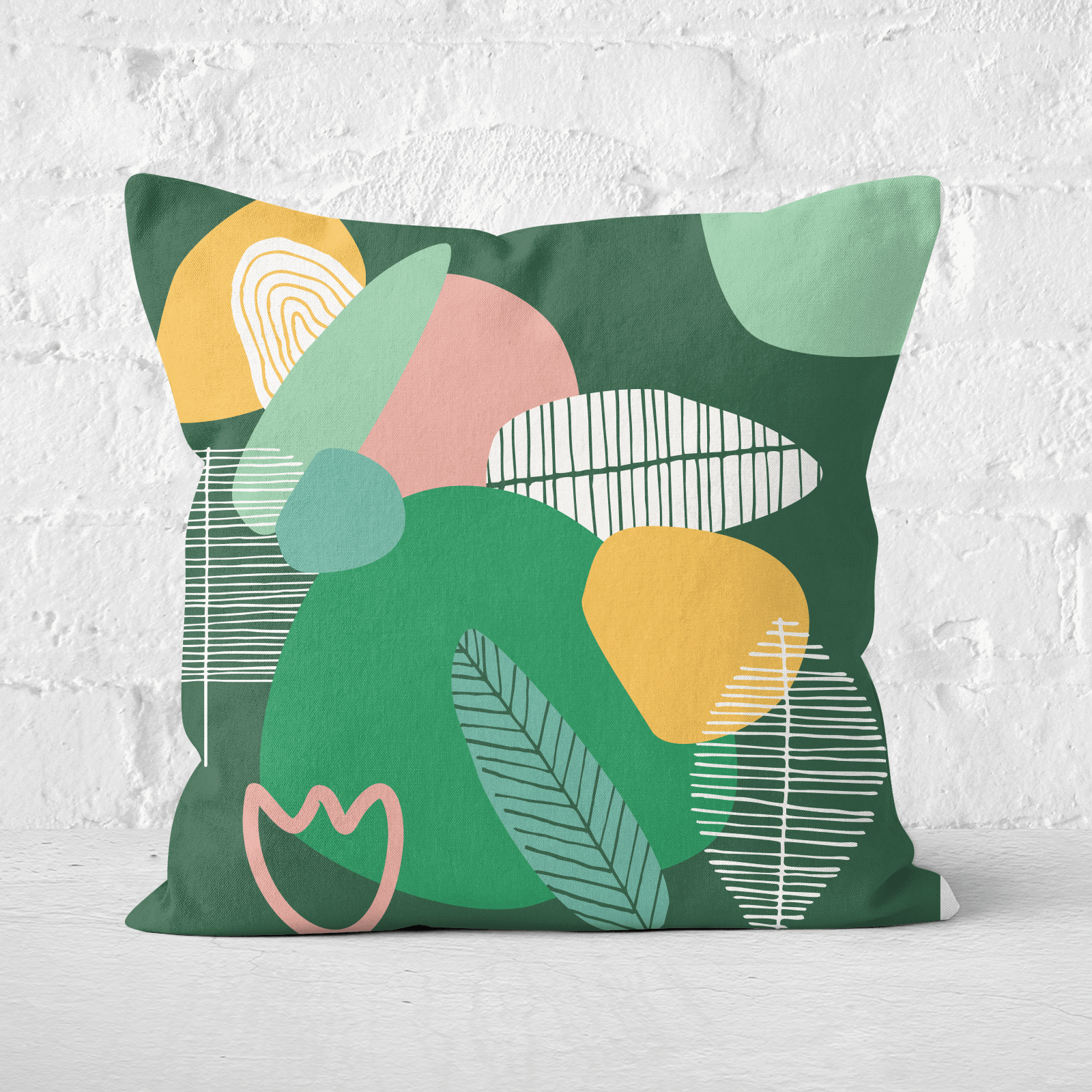 Earth Friendly Earth Garden Print Square Cushion - 60x60cm - Soft Touch