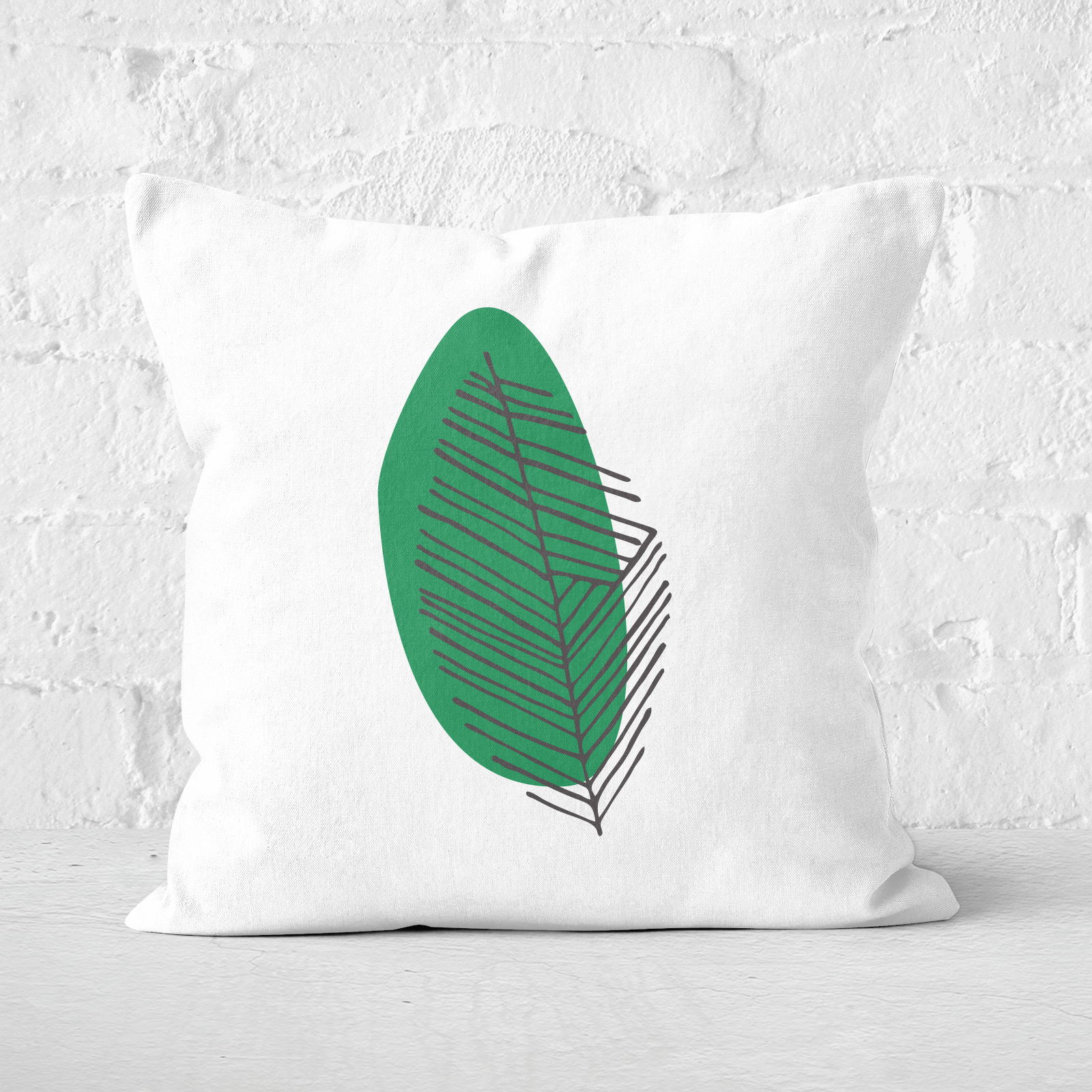 Earth Friendly Slanted Leaf Square Cushion - 60x60cm - Soft Touch