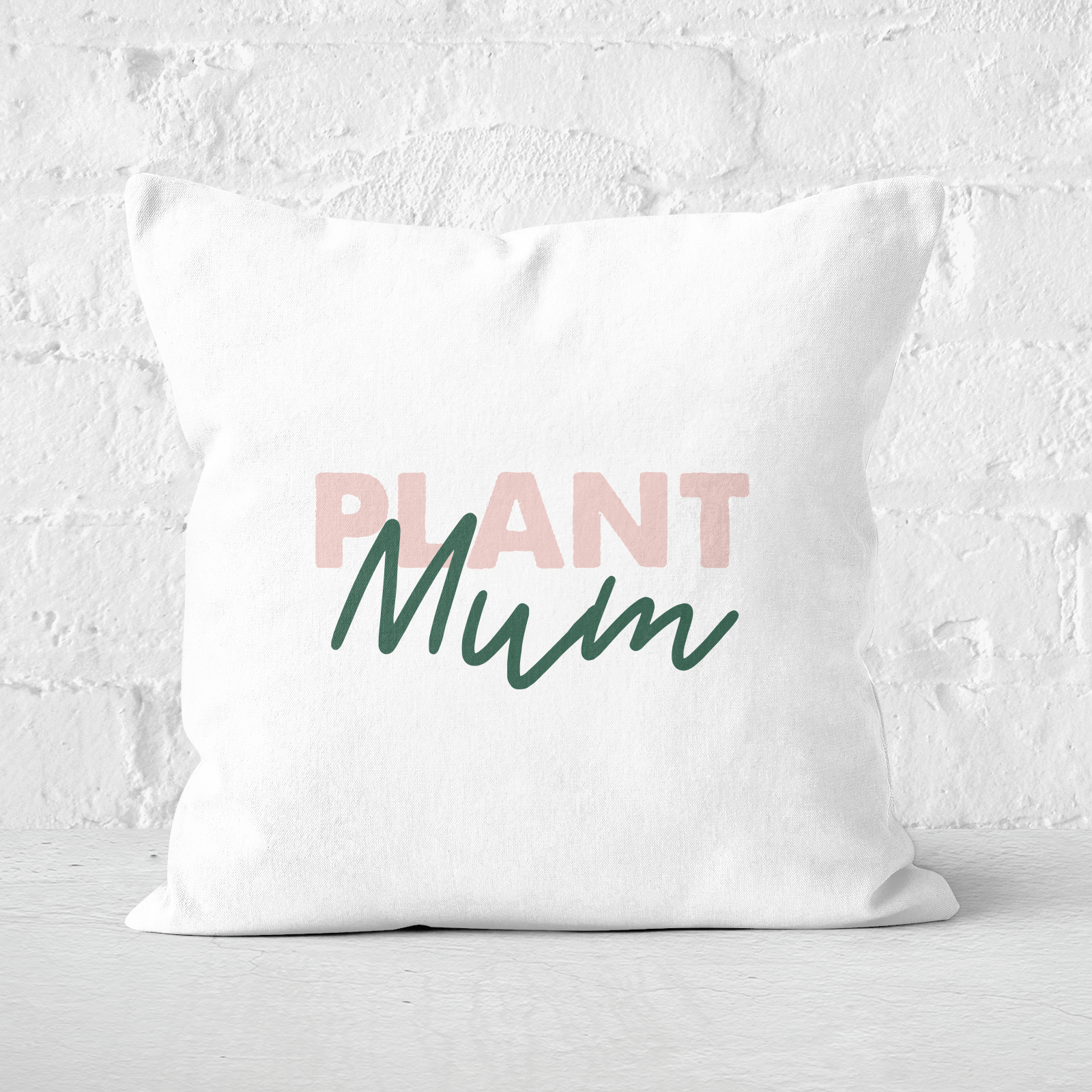 Plant Mum Script Square Cushion - 40x40cm - Soft Touch