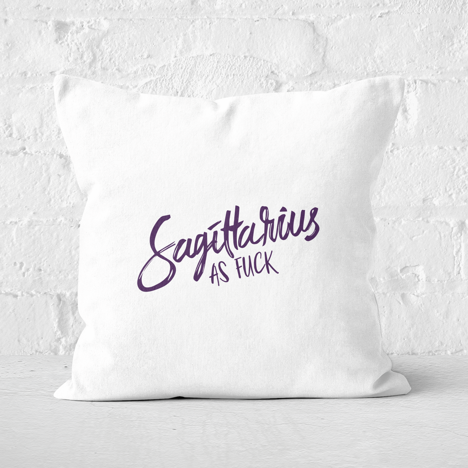 Pressed Flowers Sagittarius As Fuck Square Cushion - 60x60cm - Soft Touch