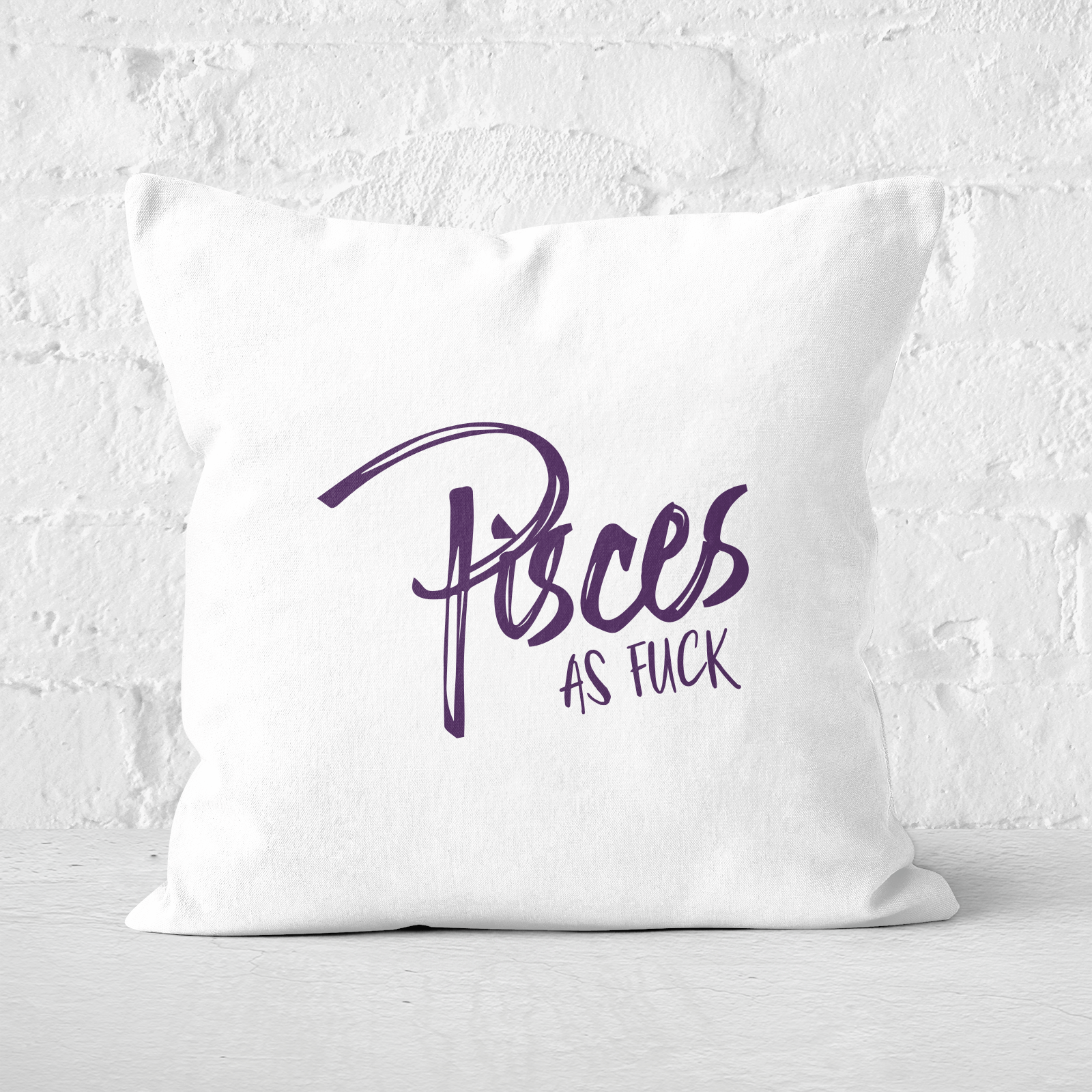 Pressed Flowers Pisces As Fuck Square Cushion - 60x60cm - Soft Touch