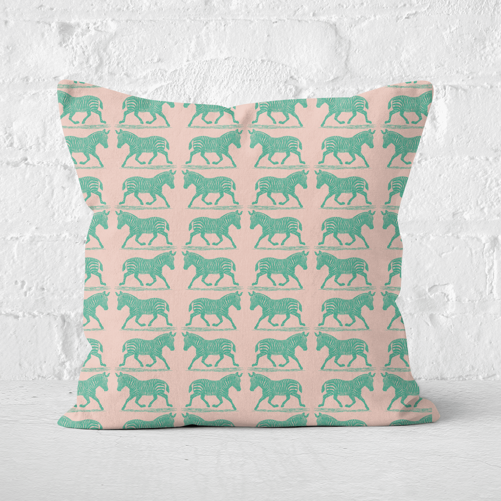 Earth Friendly Zebra Square Cushion - 40x40cm - Soft Touch