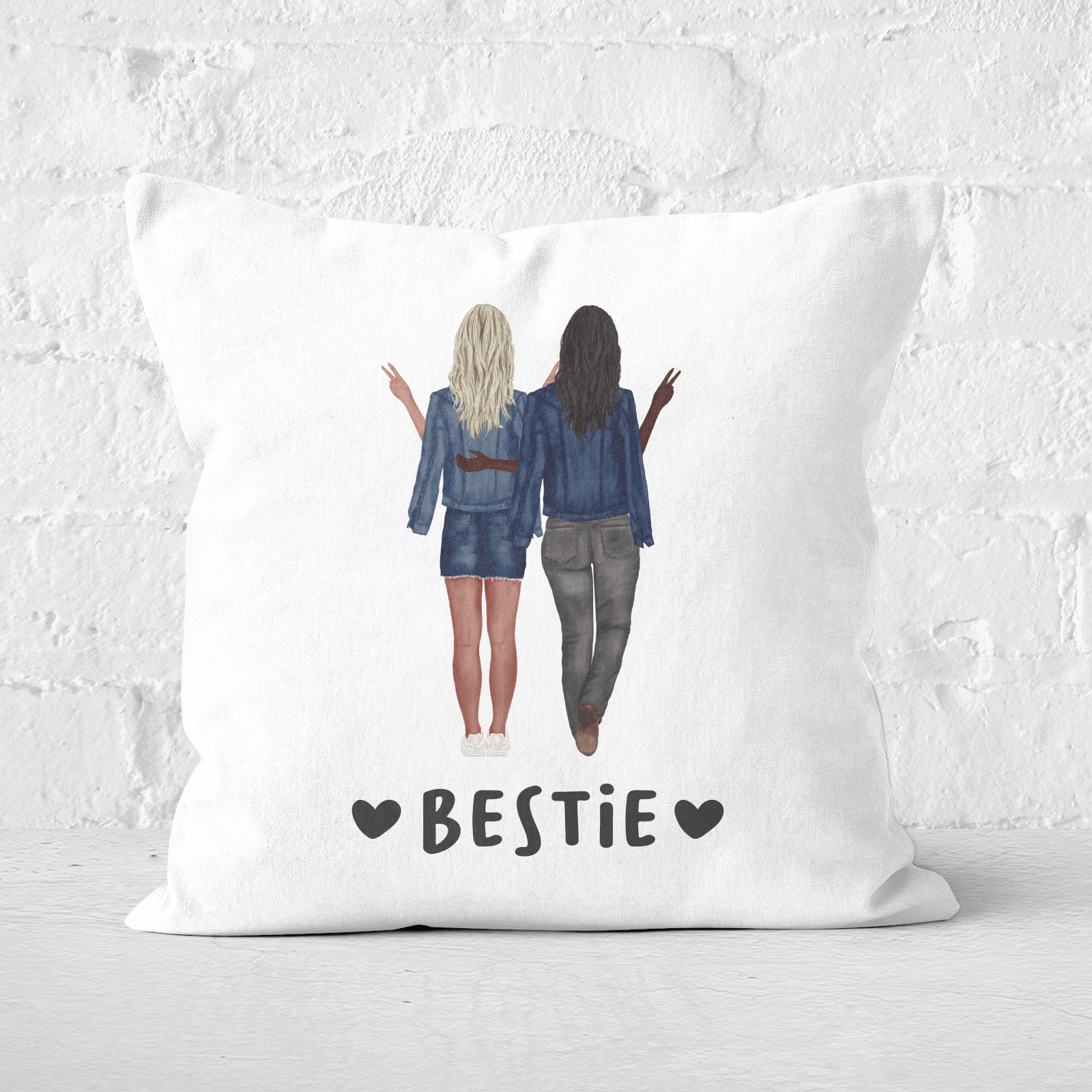 Pressed Flowers Bestie Square Cushion - 60x60cm - Soft Touch