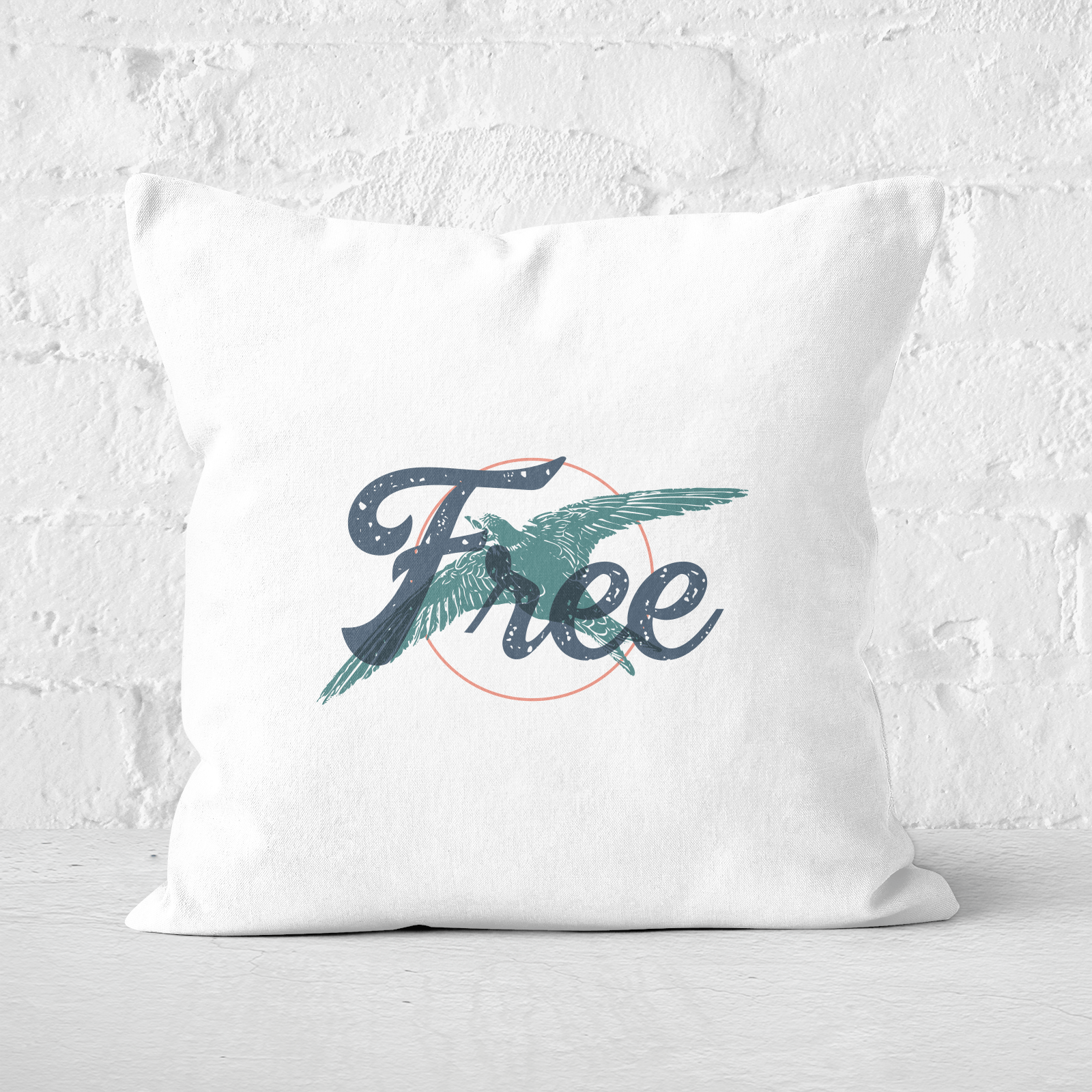 Pressed Flowers Free Bird Square Cushion - 60x60cm - Soft Touch