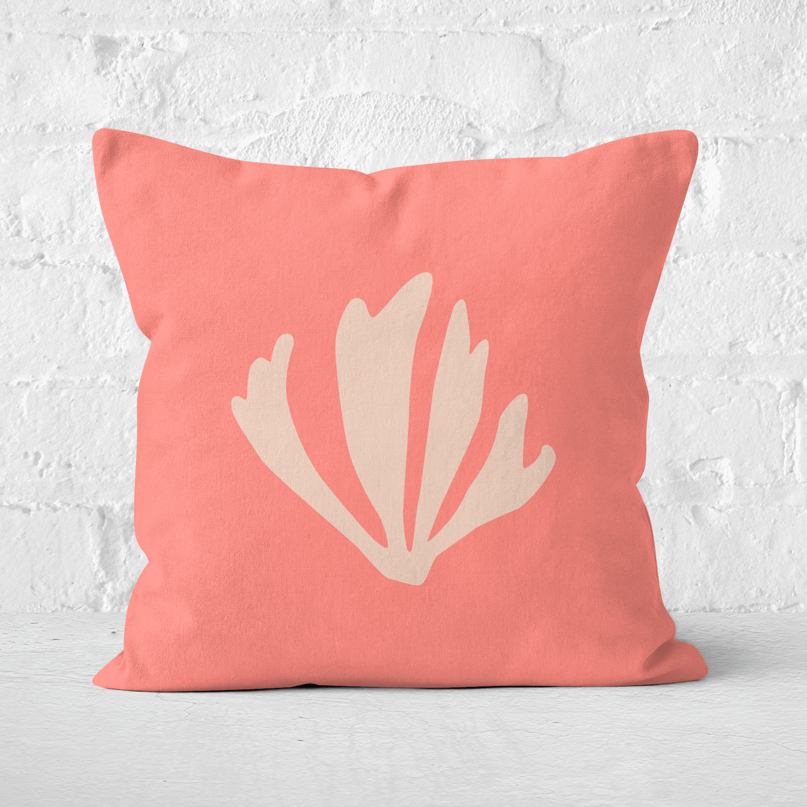 Pressed Flowers Leaf Square Cushion - 60x60cm - Soft Touch