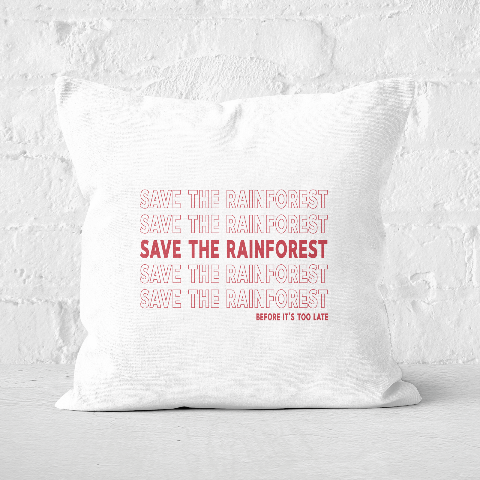 Pressed Flowers Save The Rainforest Square Cushion - 60x60cm - Soft Touch