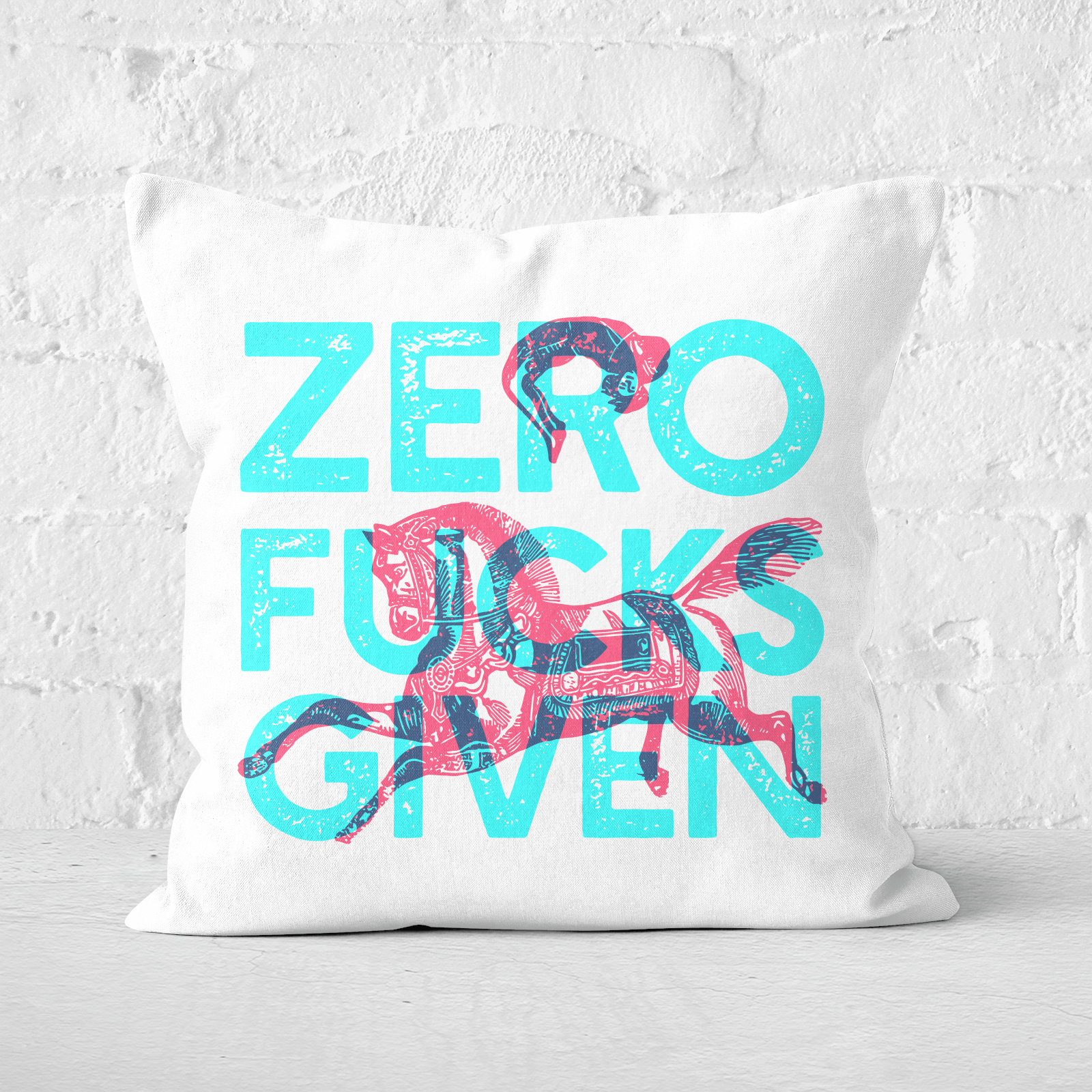 Pressed Flowers Zero Fuck Givens Square Cushion - 60x60cm - Soft Touch