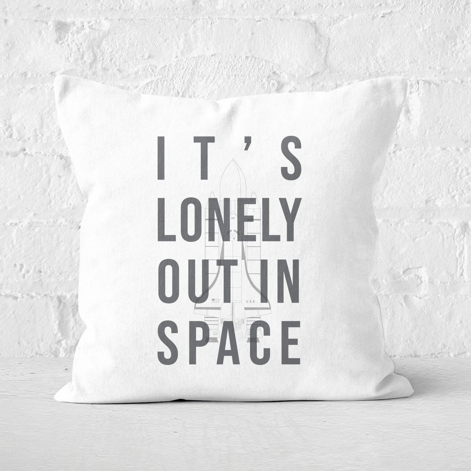 It's Lonely Out In Space Square Cushion - 60x60cm - Soft Touch