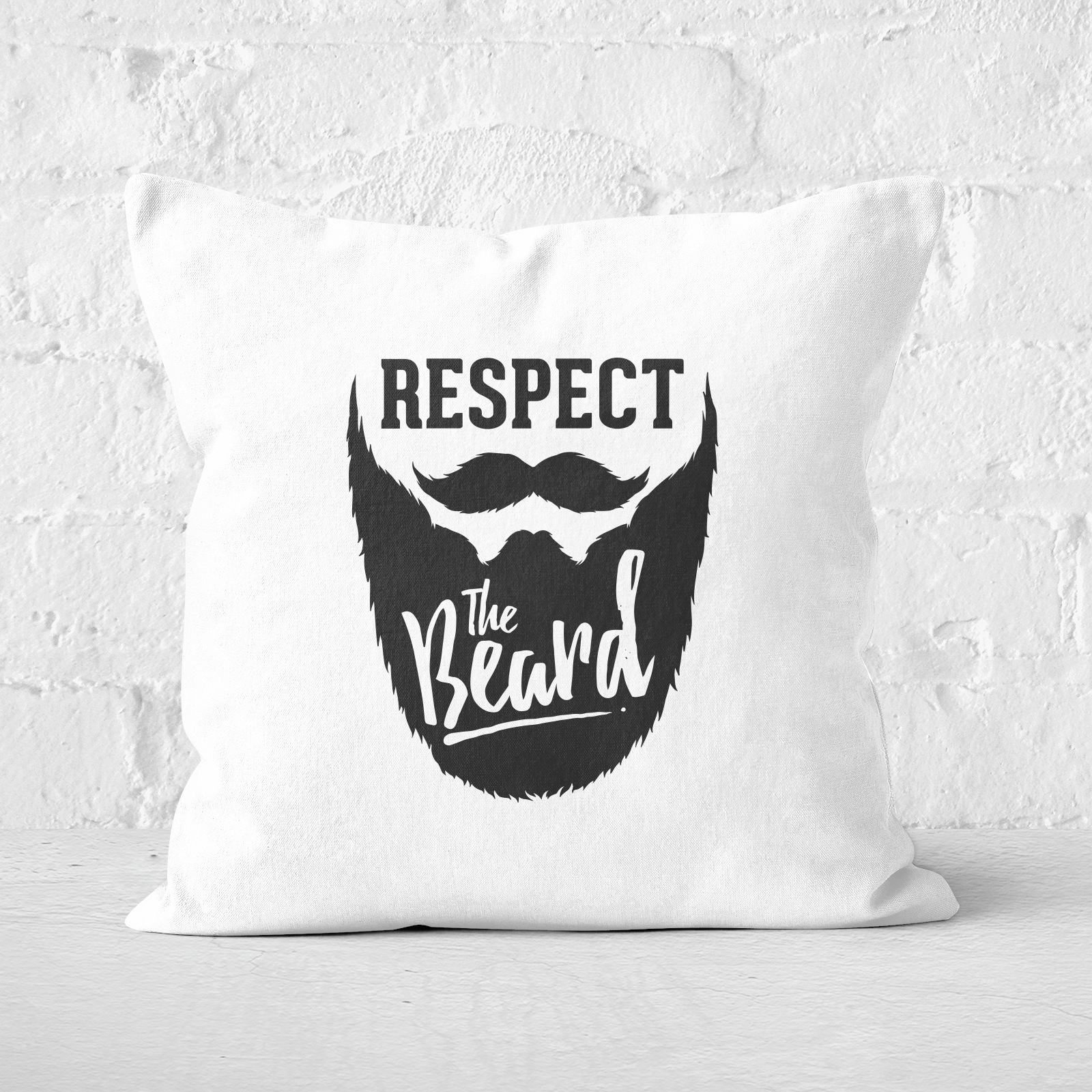 Respect The Beard Square Cushion - 60x60cm - Soft Touch