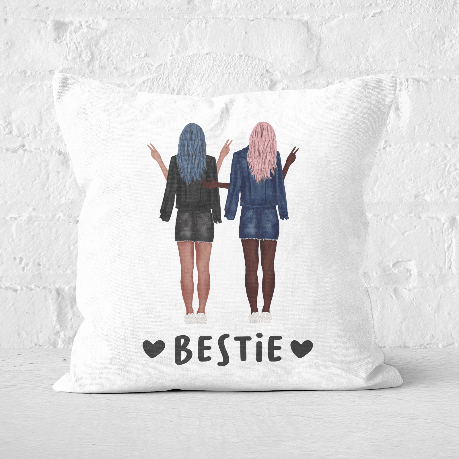 Pressed Flowers Besties Square Cushion - 60x60cm - Soft Touch