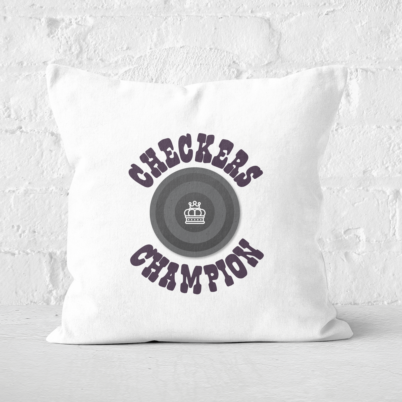 Checkers Champion Black Checker Square Cushion - 60x60cm - Soft Touch