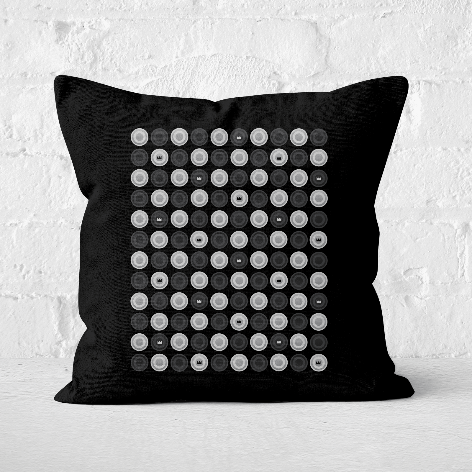 Monochrome Checkers Pattern Square Cushion - 60x60cm - Soft Touch