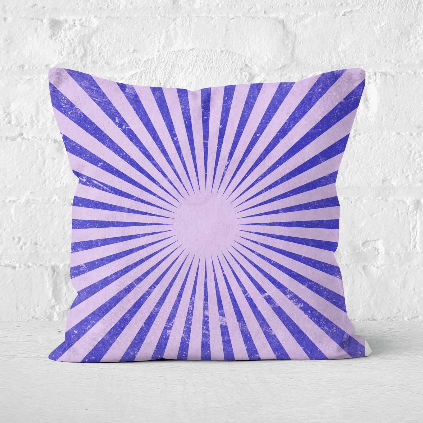 Pressed Flowers Circus Beams Purple Square Cushion - 50x50cm - Soft Touch