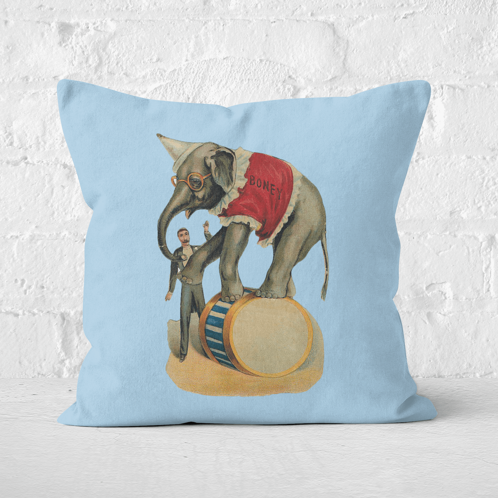 Pressed Flowers Elephant Tricks Square Cushion - 60x60cm - Soft Touch