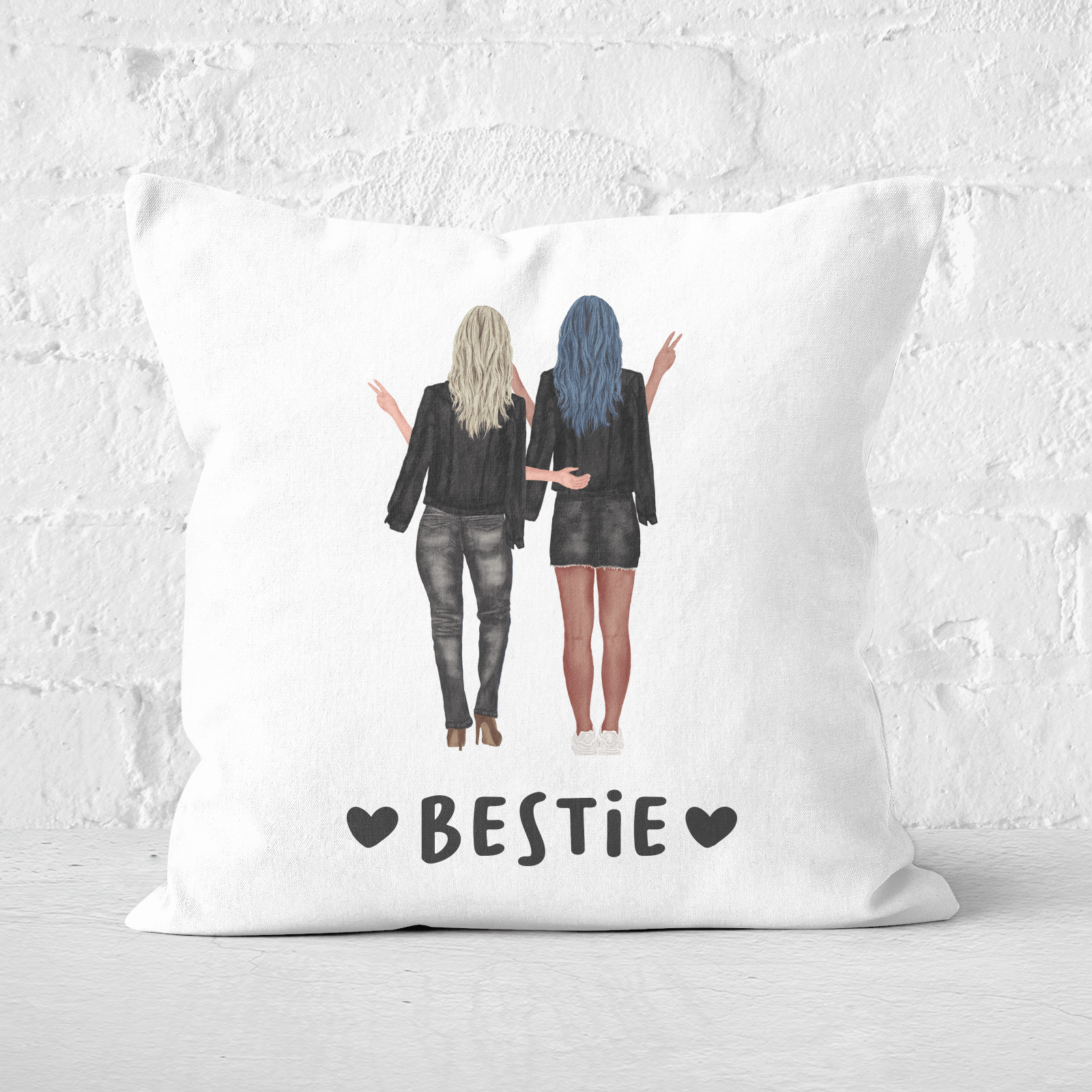 Pressed Flowers Bestie Square Cushion - 60x60cm - Soft Touch