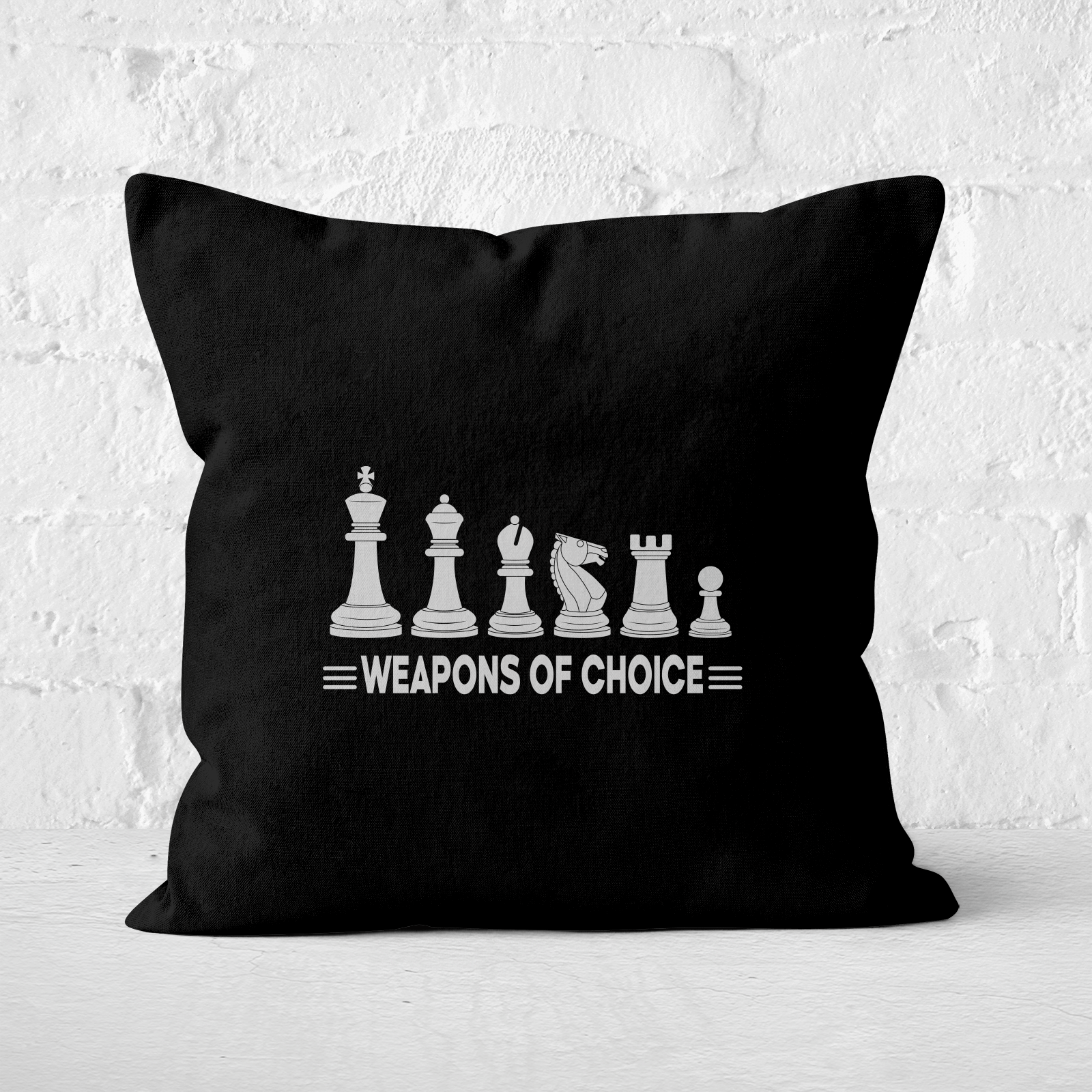 Weapons Of Choice Monochrome Square Cushion - 60x60cm - Soft Touch
