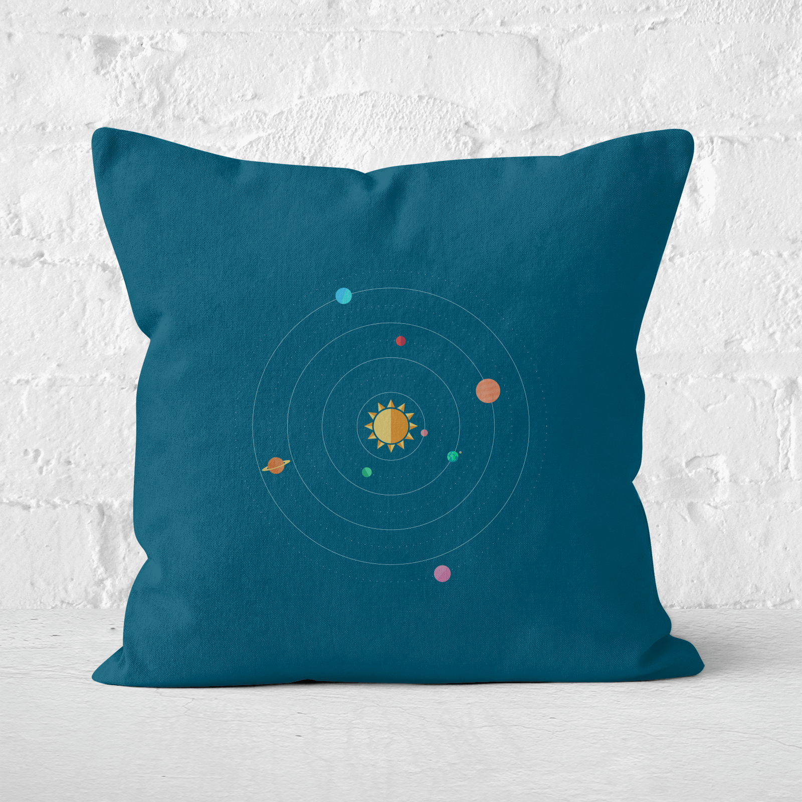 Pressed Flowers Solar System Square Cushion - 60x60cm - Soft Touch