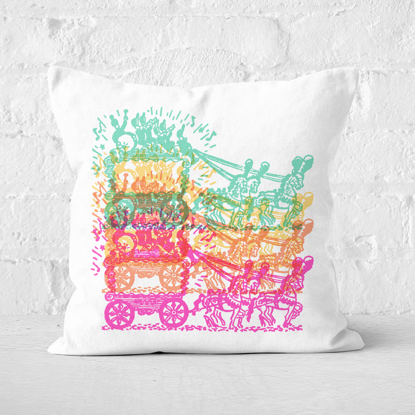 Pressed Flowers Circus Parade Square Cushion - 60x60cm - Soft Touch