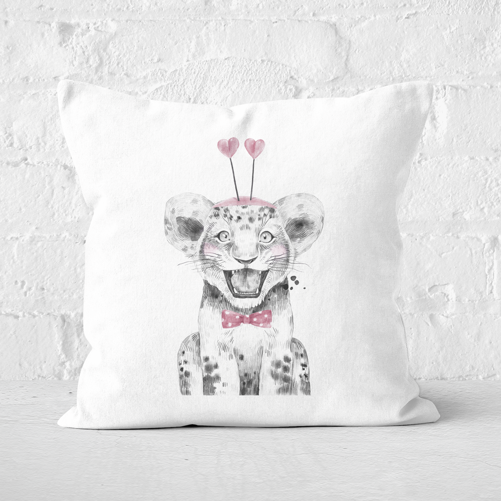 Pressed Flowers Hearty Cub Square Cushion - 60x60cm - Soft Touch
