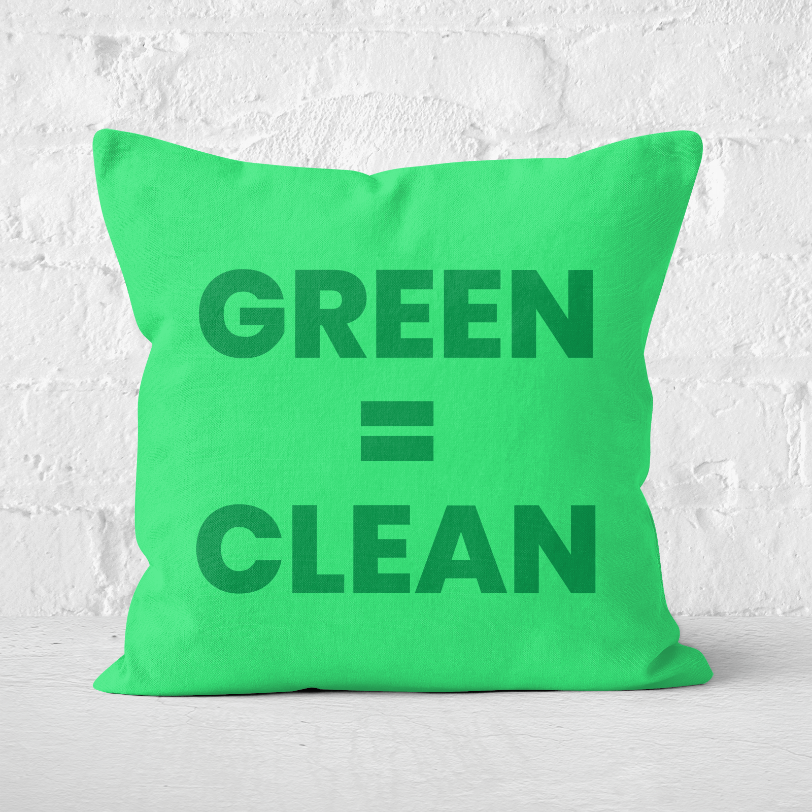 Earth Friendly Green = Clean Square Cushion - 60x60cm - Soft Touch