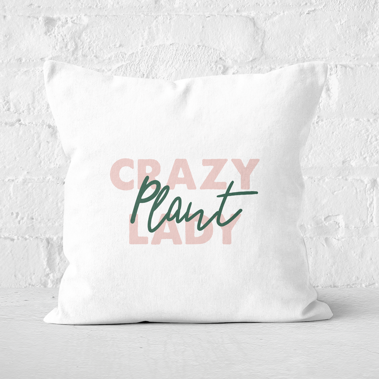Crazy Plant Lady Script Square Cushion - 60x60cm - Soft Touch