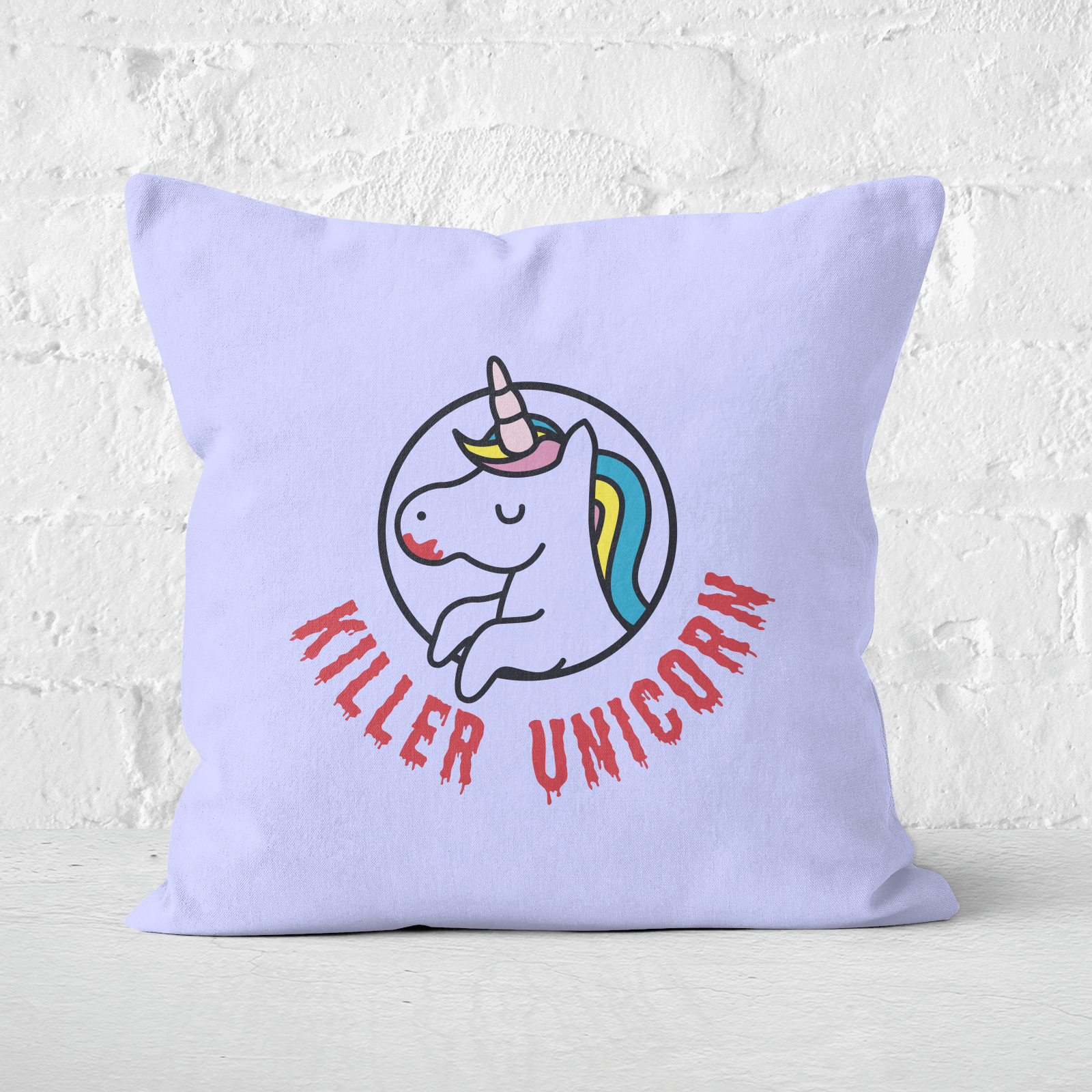 Killer Unicorn Square Cushion - 50x50cm - Soft Touch