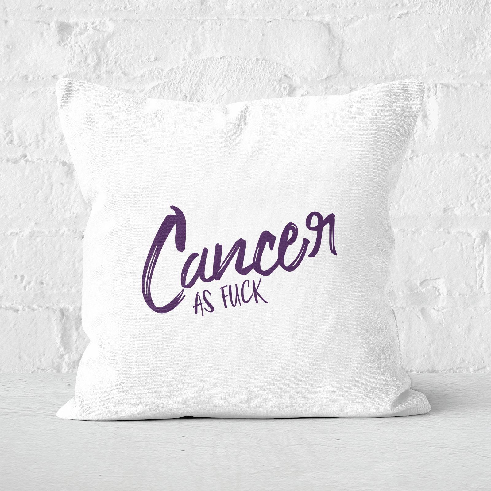 Pressed Flowers Cancer As Fuck Square Cushion - 50x50cm - Soft Touch