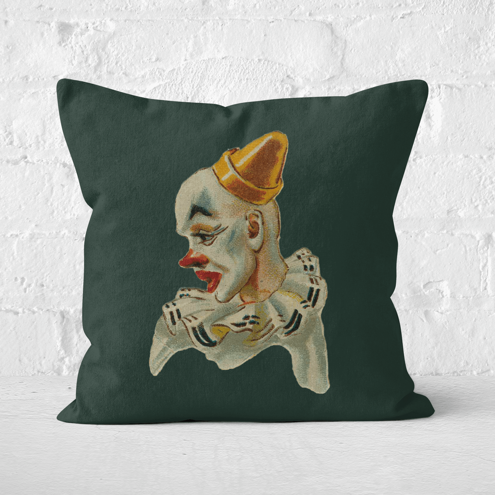 Pressed Flowers Serious Clown Square Cushion - 60x60cm - Soft Touch