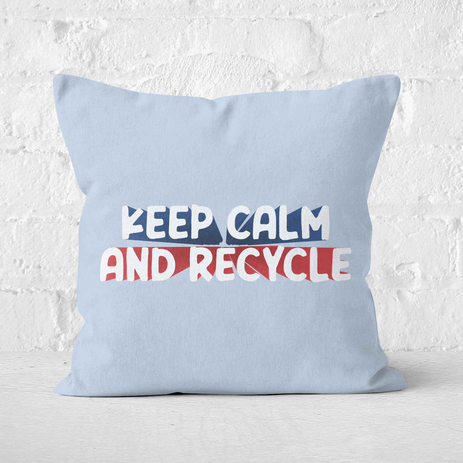 Earth Friendly Keep Calm And Recycle Square Cushion - 60x60cm - Soft Touch