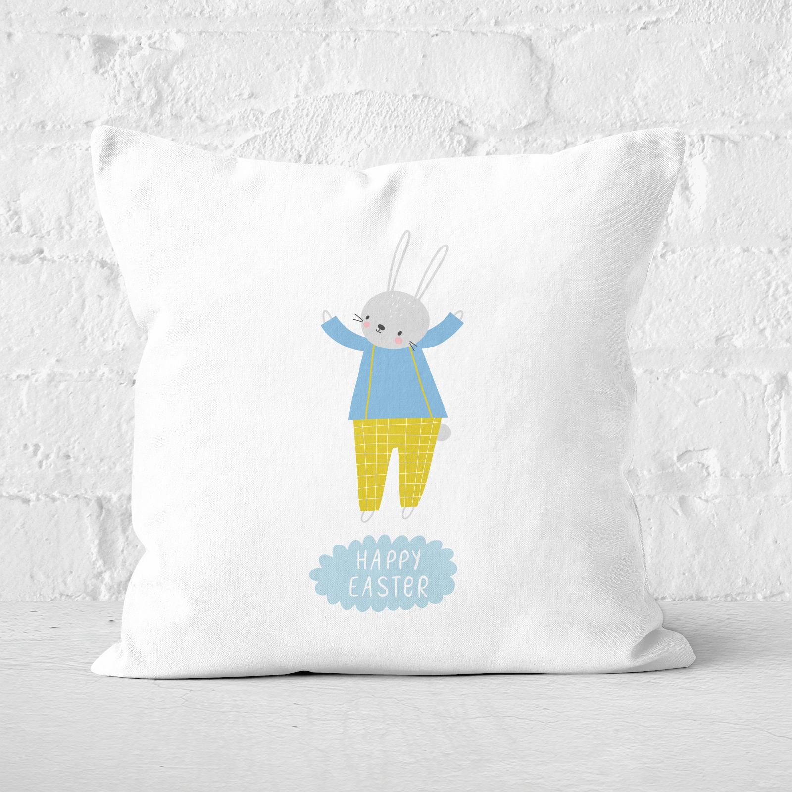 Pressed Flowers Easter Cheers Square Cushion - 60x60cm - Soft Touch