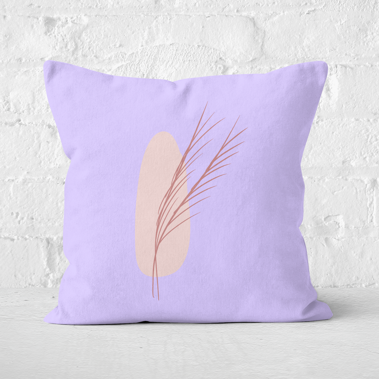 Pressed Flowers Abstract Leaf Square Cushion - 60x60cm - Soft Touch