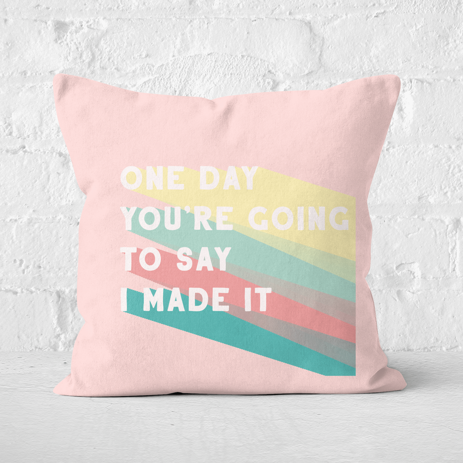 Pressed Flowers One Day You're Going To Say I Made It Square Cushion - 60x60cm - Soft Touch