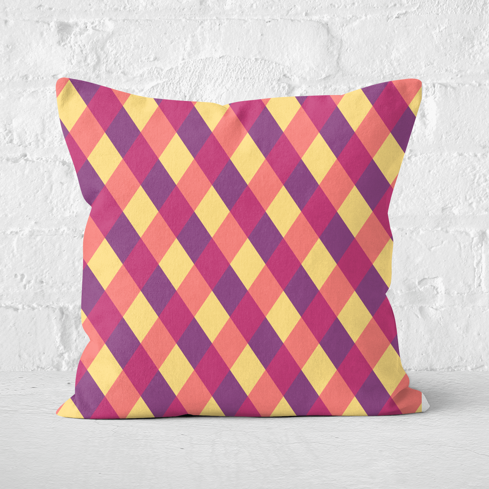 Pressed Flowers Circus Pattern Square Cushion - 50x50cm - Soft Touch