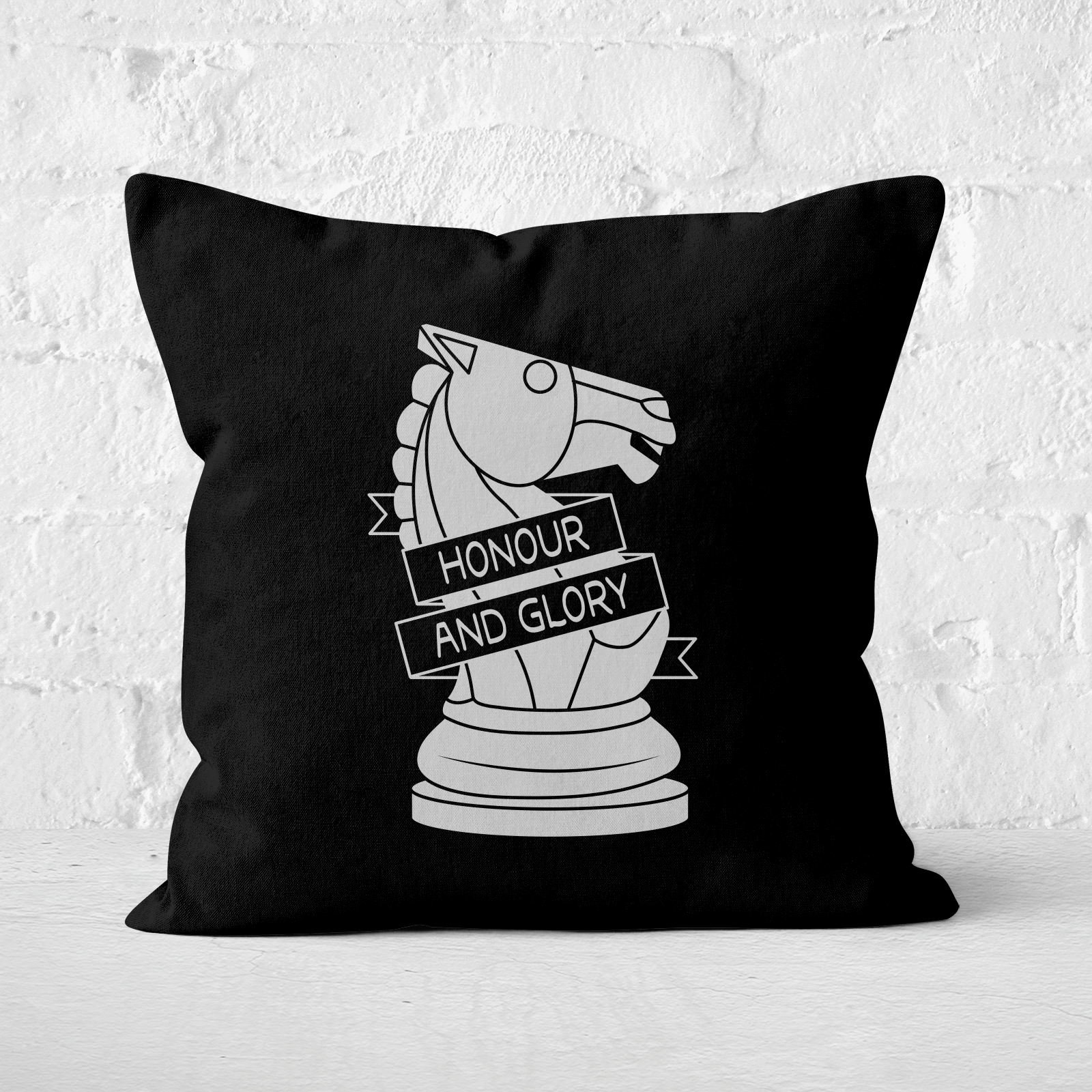 Knight Chess Piece Square Cushion - 40x40cm - Soft Touch