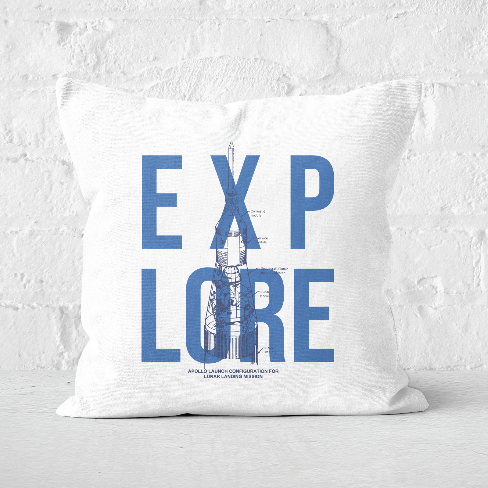 Explore Schematic Square Cushion - 60x60cm - Soft Touch