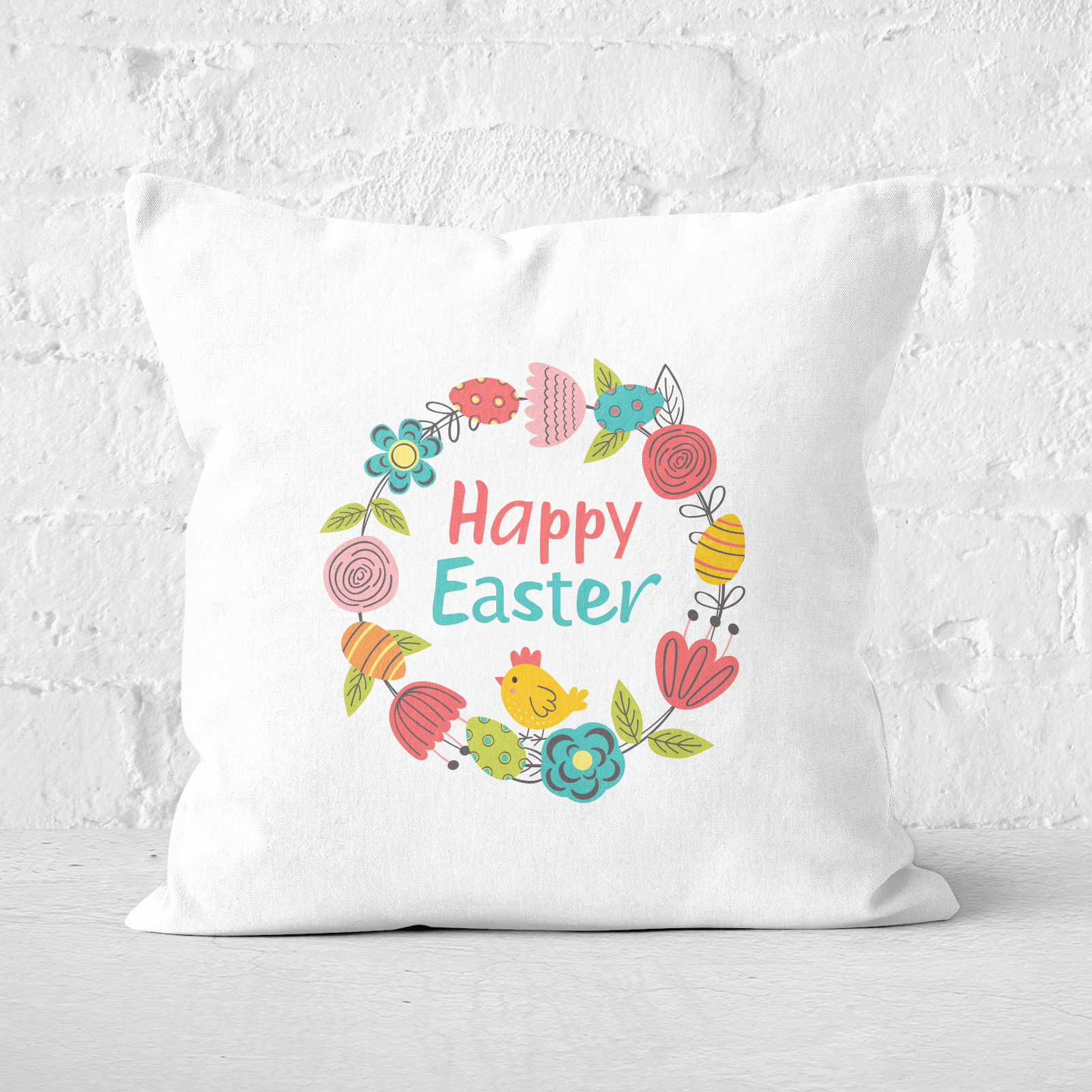 Pressed Flowers Easter Reef Square Cushion - 60x60cm - Soft Touch