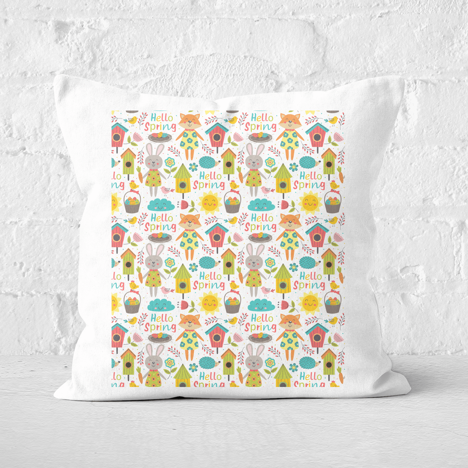 Pressed Flowers Spring Adventures Square Cushion - 60x60cm - Soft Touch